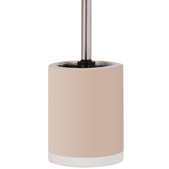 MSV Toilet|wc-borstel houder - keramiek|metaal - beige - 38 cm