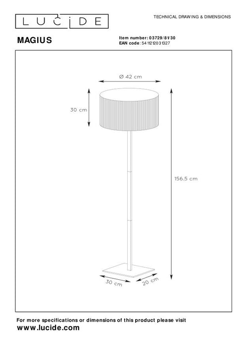 Lucide MAGIUS Vloerlamp - Naturel