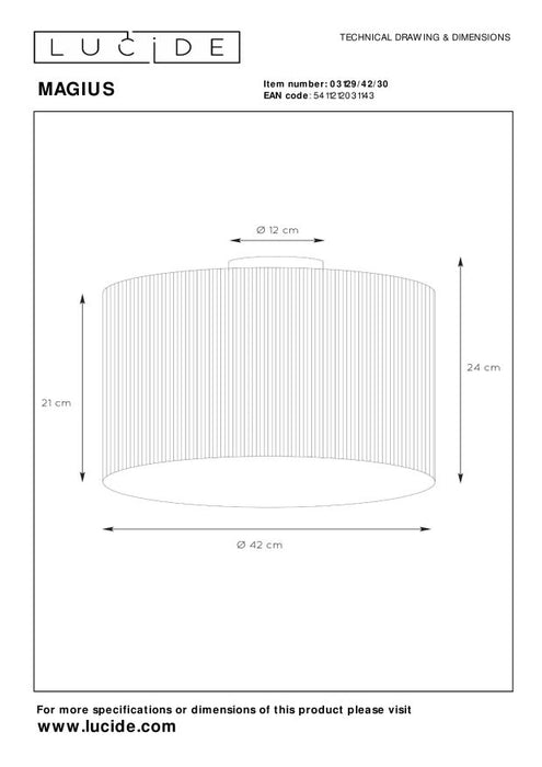 Lucide MAGIUS Plafonnière - Naturel