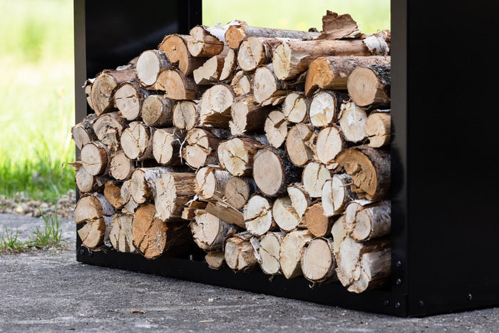 Nest outdoor Gustav stalen houtopslag zwart - 100 x 180 cm