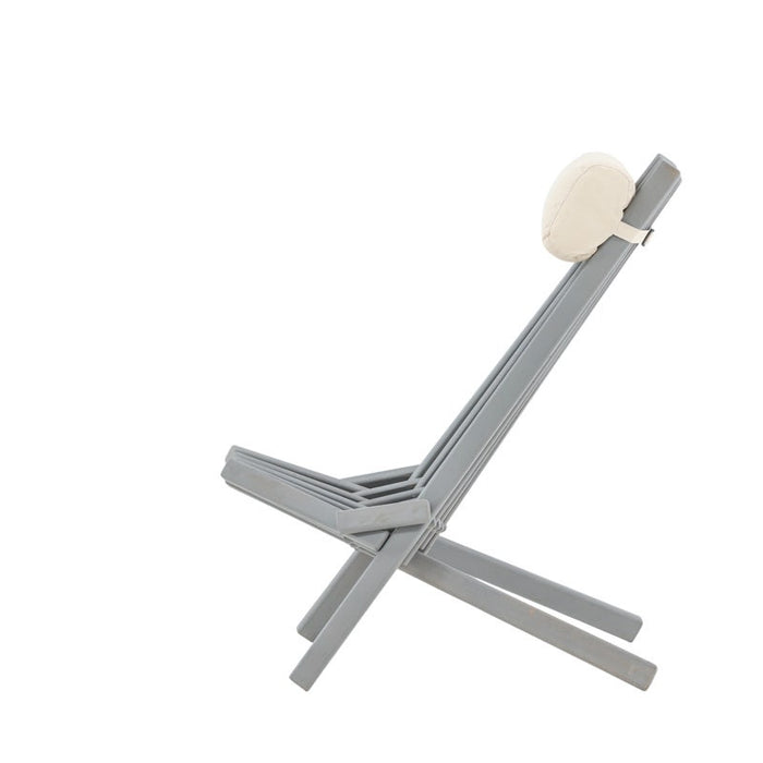 Nest outdoor Bastian houten tuin loungestoel grijs - met hoofdkussen