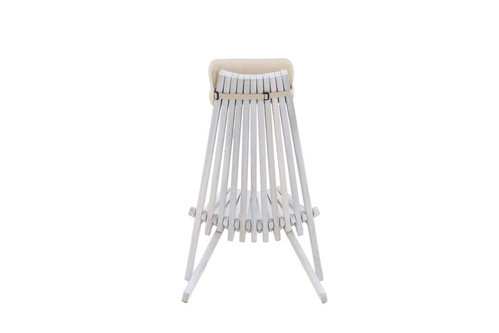 Nest outdoor Bastian houten tuin loungestoel wit - met hoofdkussen