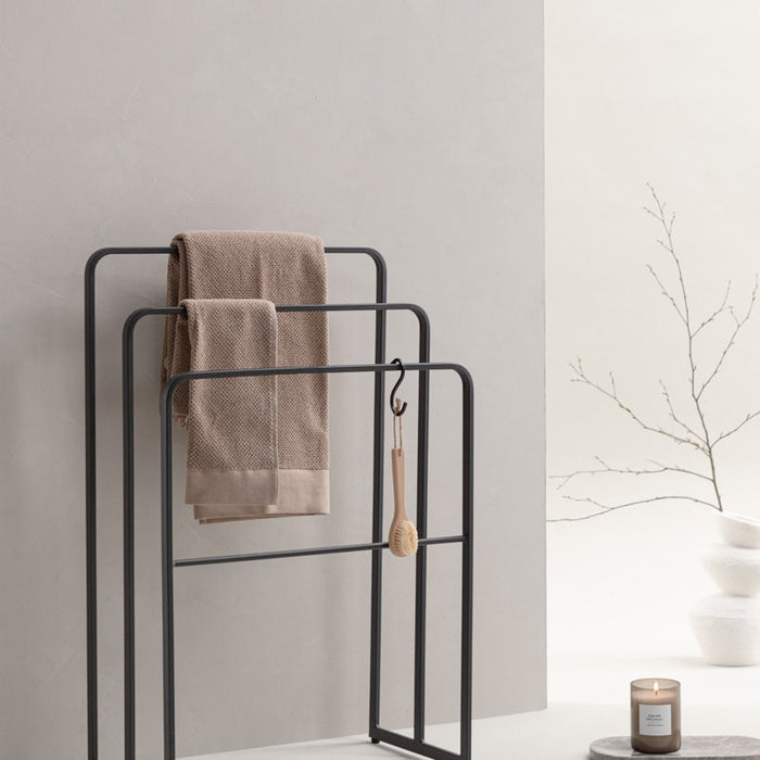 Nest living Foss metalen handdoekrek zwart - 54 x 84 cm