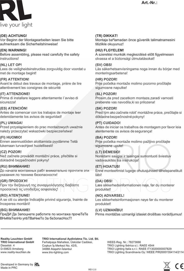 Reality Tommy Spot 2x E14 Zwart