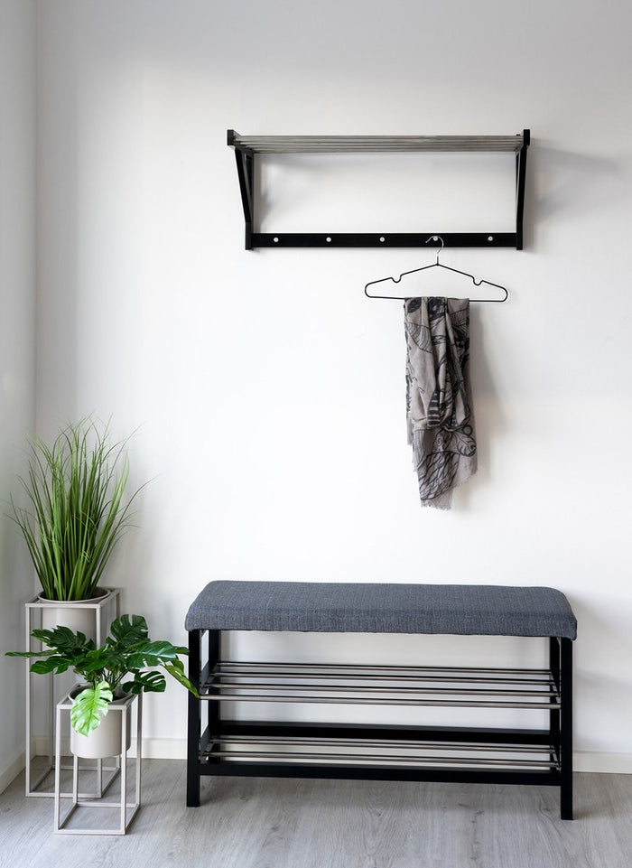 Artichok Norah houten wandkapstok zwart - 78 x 32 cm