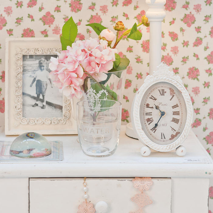 Clayre & Eef Tafelklok 11x18 cm Wit IJzer