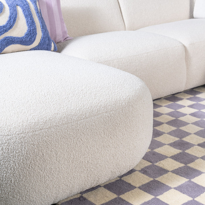 by fonQ Soft Hoekbank met Chaise Longue Links - Bouclé - Crème