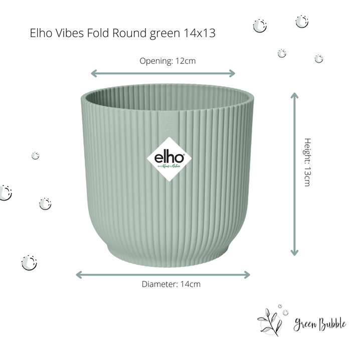 Verrassingsbox - 6 planten + elho Vibes Fold Round groen Ø14 - 20-40cm