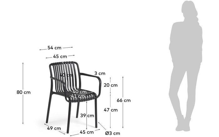 Kave Home - Isabellini tuinstoel zwart