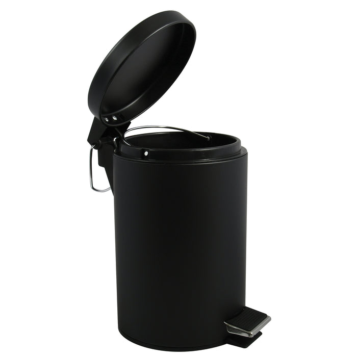 MSV badkamer|toilet pedaalemmer - zwart - 5 liter - 20 x 28 cm