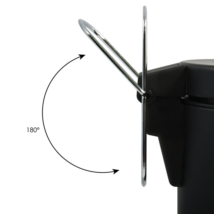 MSV badkamer|toilet pedaalemmer - zwart - 5 liter - 20 x 28 cm