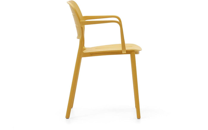 Kave Home - Morella tuinstoel van mosterdkleurig kunststof