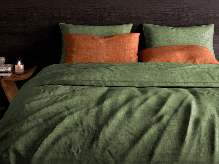 Heckett Lane Dekbedovertrek Flanel Franela - bottle green