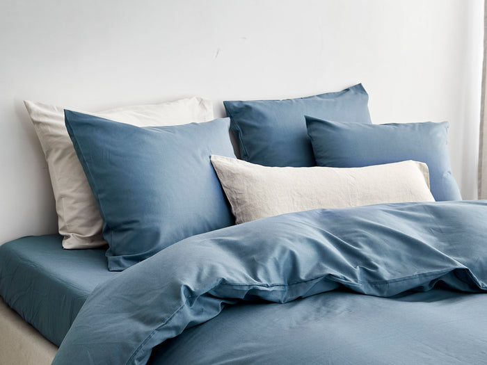 Yumeko overtrekset katoen tencel™ mid blue 240x220 + 2|60x70