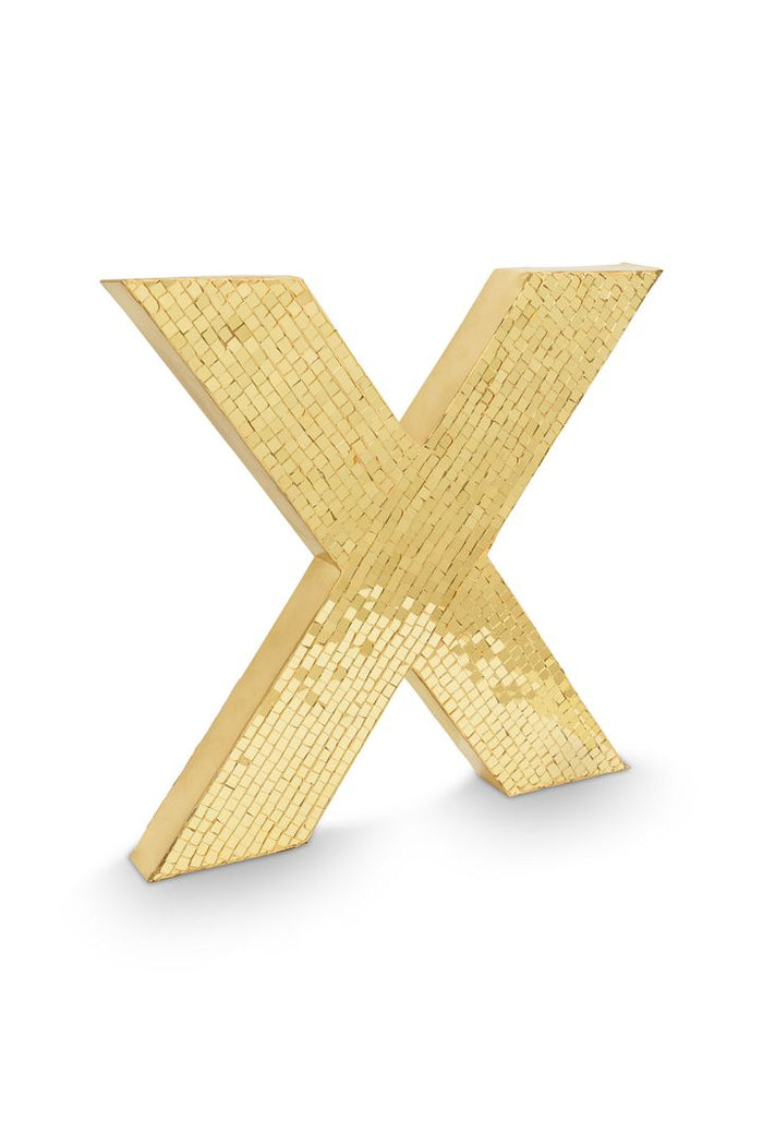 vtwonen Metal X - Kerstdecoratie - Goud - 35,5x4,5x33,5cm