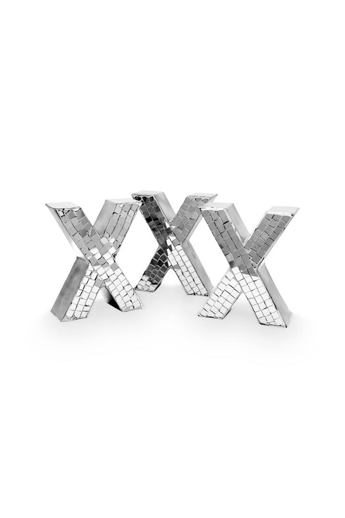 vtwonen Metal X - Kerstdecoratie - Zilver - Set van 3 - 31x12,5x4,5cm