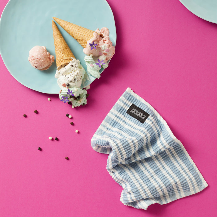 DDDDD vaatdoek Basic Clean - 30x30cm - Pastelblauw gestreept - 4 stuks