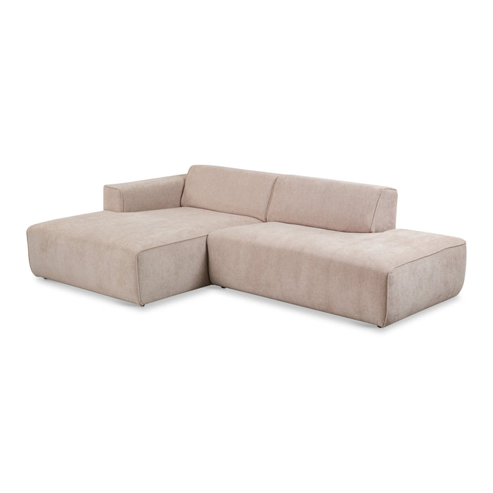 by fonQ Stretch Hoekbank met Chaise Longue Links - Beige