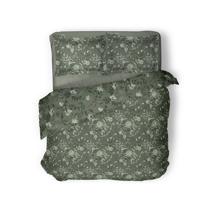 LINNICK Dekbedovertrek katoen Forest - green