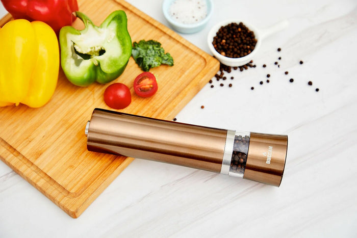 Buccan - Elektrische Peper en zoutmolen - Rosegoud - 2 stuks