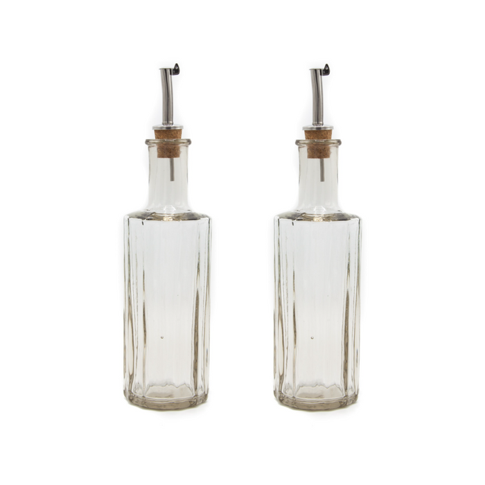 Brût Homeware, Set van 2 Olie|Azijn Fles set 30 CL, helder