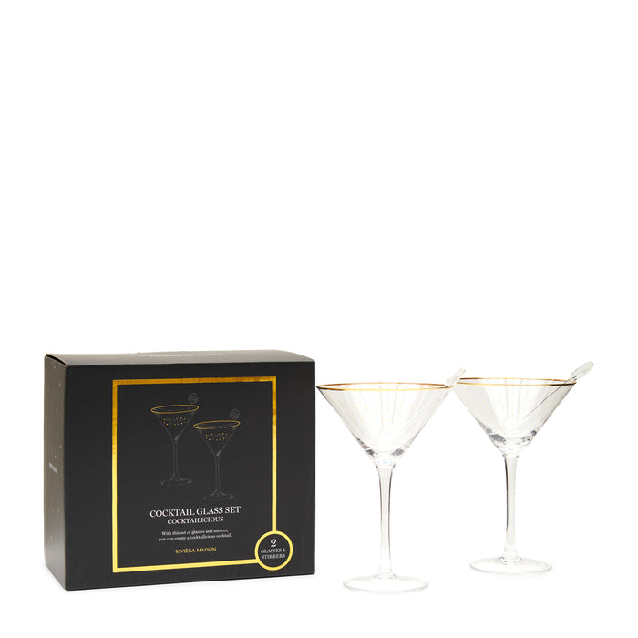 Riviera Maison Cocktailicious Glass & Stick 2 pcs (Ø) 12x (H) 19