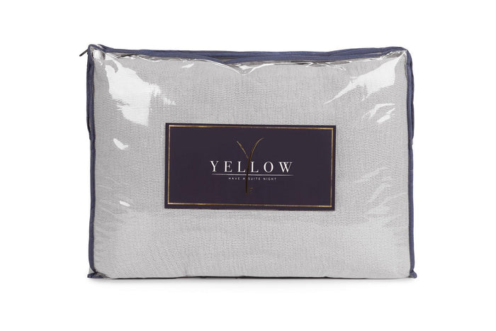 Yellow Katoen Bedsprei Plaid Ica - vapor grey 140x200cm