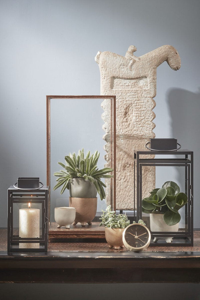 Mica Decorations Storm Lantaarn - L19,5 x B19 x H36 cm - Zwart