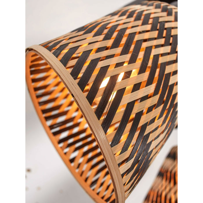 GOOD&MOJO Plafonniere Java - Bamboe Zwart|Naturel - 28x15x24cm