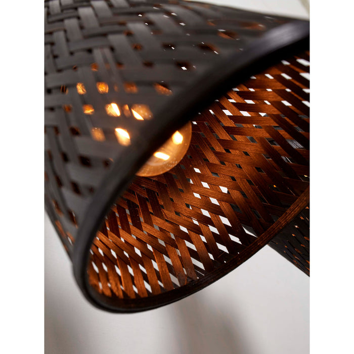 GOOD&MOJO Plafonniere Java - Bamboe Zwart - 28x15x24cm