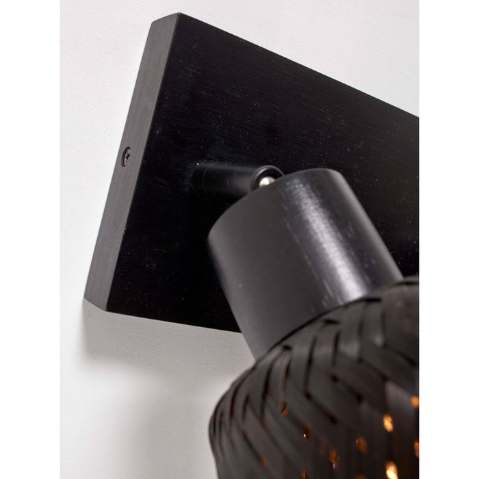 GOOD&MOJO Plafonniere Java - Bamboe Zwart - 28x15x24cm