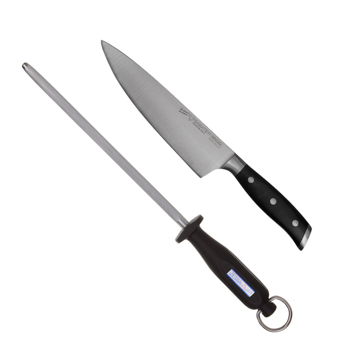 Diamant Sabatier Integra koksmes 20cm + aanzetstaal 23cm - RVS|POM