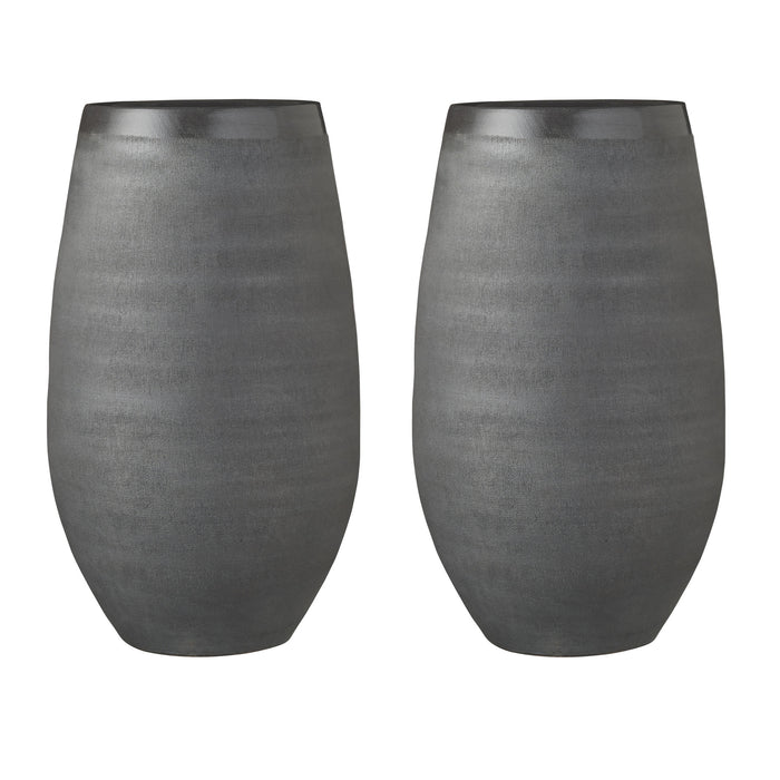 Mica Decorations Vaas - grijs - keramiek - 29 x 50 cm