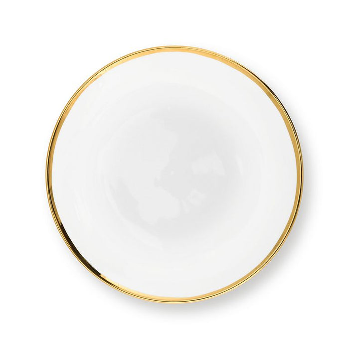 vtwonen Borden - Set van 2 - Wit|Goud - Porselein - Ø 25.5cm