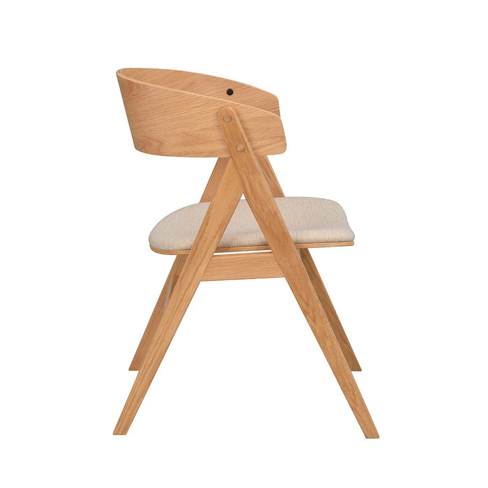 Rowico Home Waterton Houten Eetkamerstoel Naturel - Beige Zitting