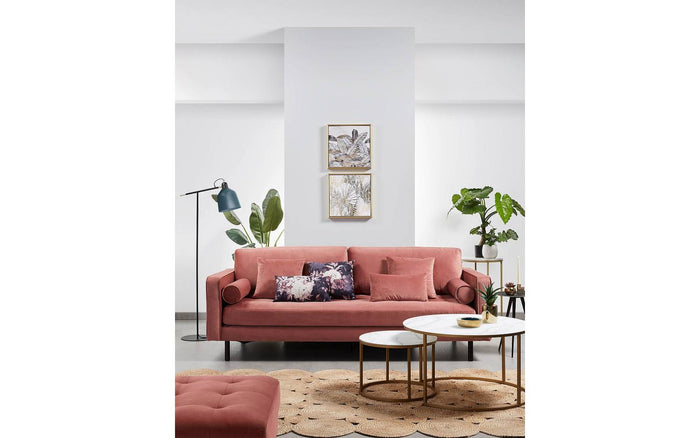 Kave Home - Leonor set van 2 bijzettafels in wit glas en stalen frame