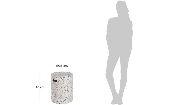 Kave Home - Jenell kruk wit terrazzo Ø 35 cm