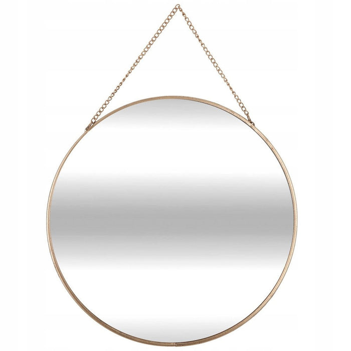 ATMOSPHERA ACDECO Set van 3 ronde metalen kettingspiegels - Goud