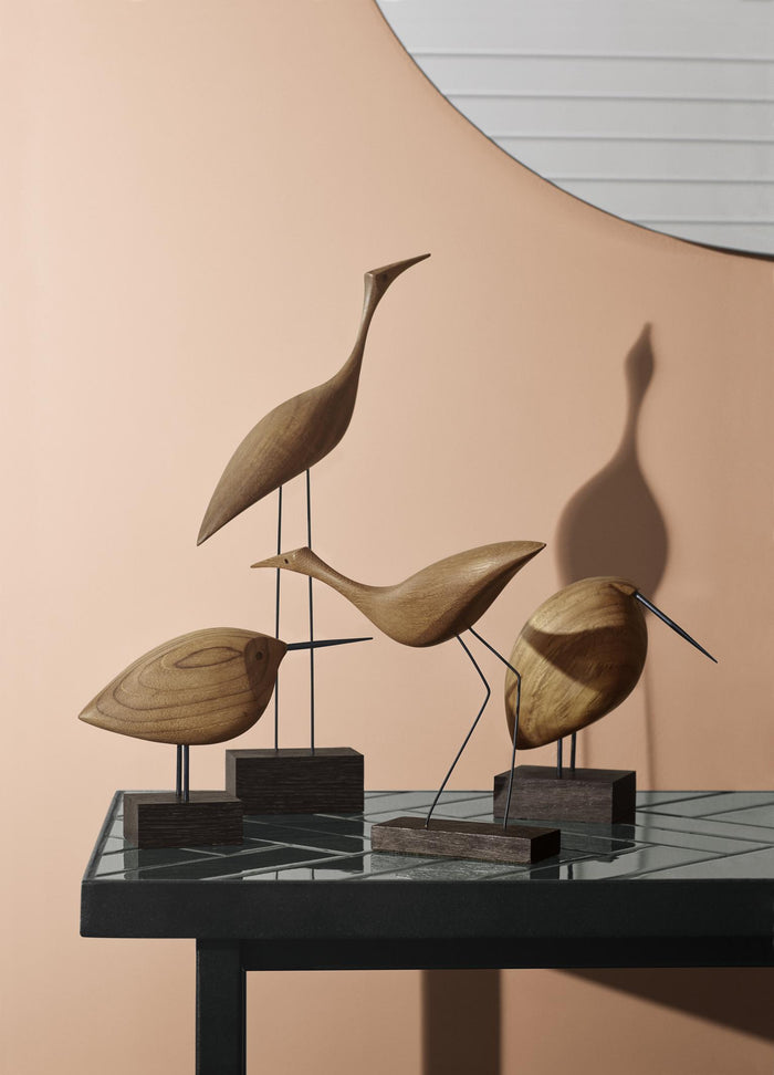 Warm Nordic Beak Bird Tall Heron decoratie eiken