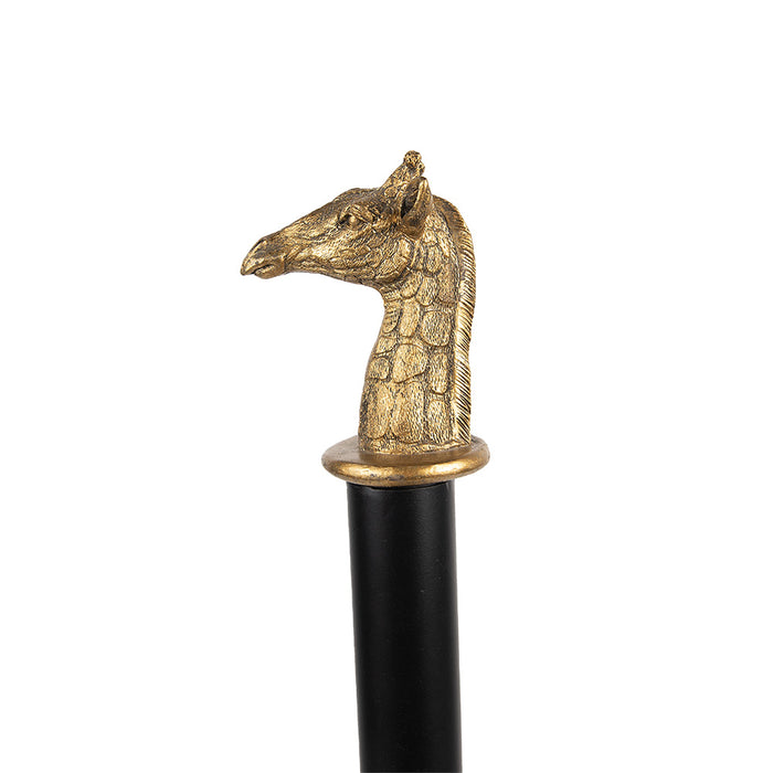 Clayre & Eef Keukenrolhouder Ø 16x41 cm Goudkleurig Zwart Kunststof