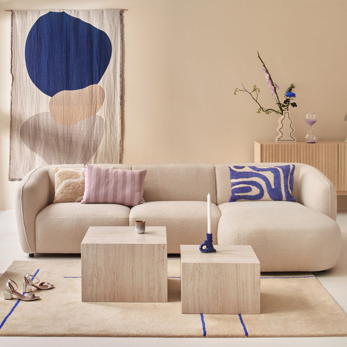 by fonQ Soft Hoekbank met Chaise Longue Rechts - Bouclé - Crème