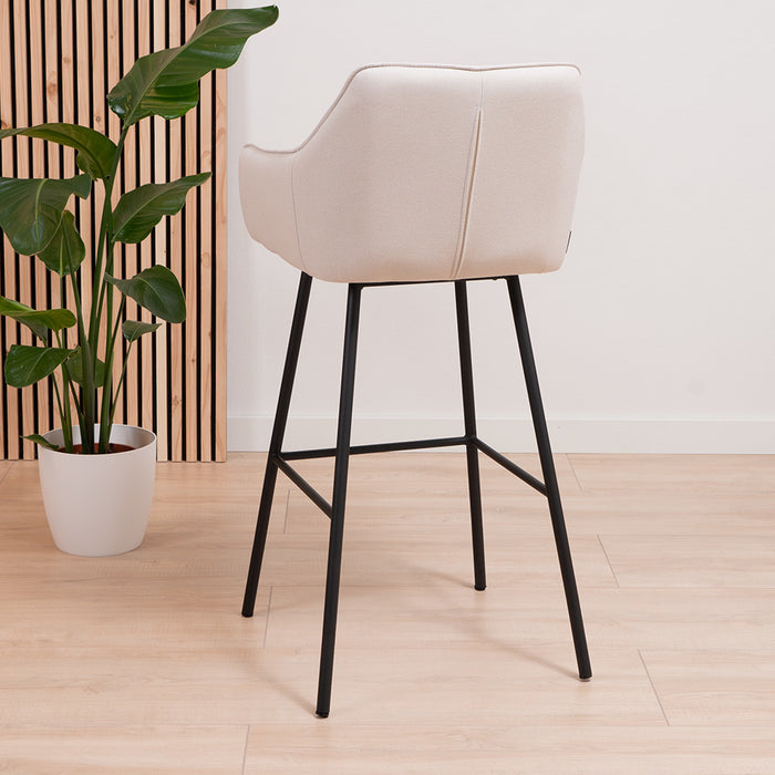 Bronx71 Scandinavische barkruk Andor gerecyclede stof off white 65-78