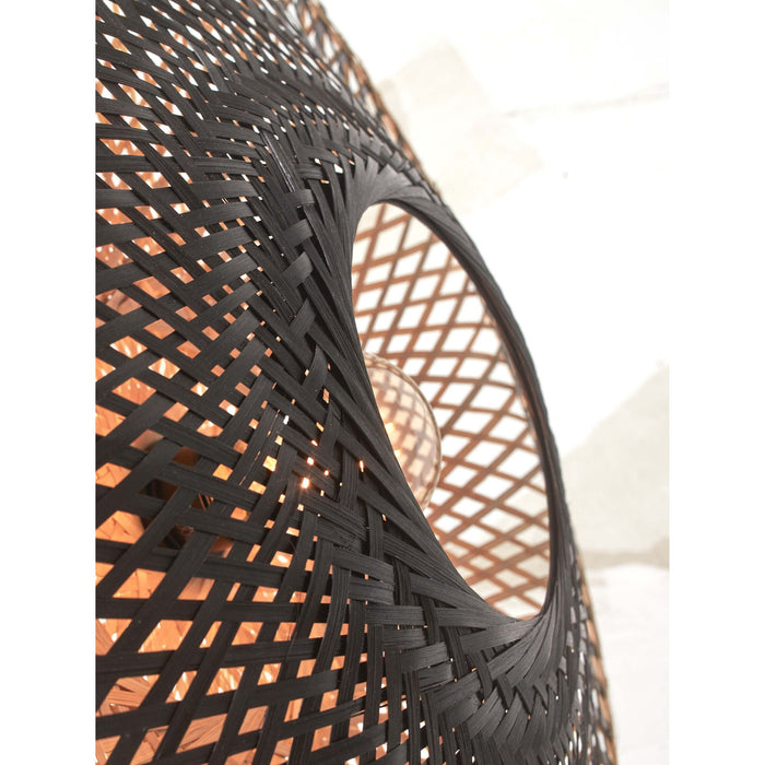 GOOD&MOJO Kalimantan Wandlamp Rond - Ø87cm - Zwart / Bamboe