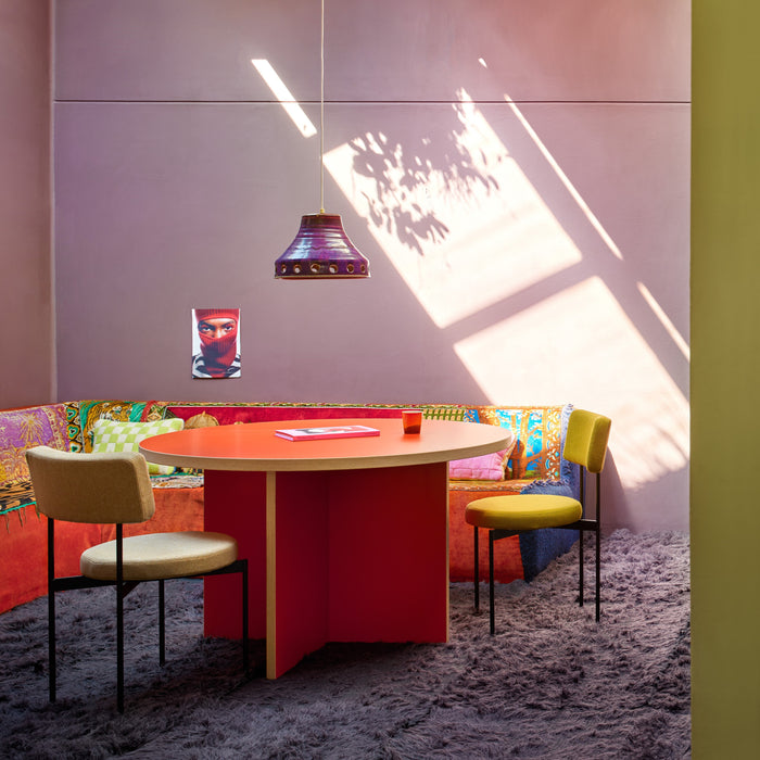 HKliving Dining Table Eettafel - Ø 130 cm - Orange