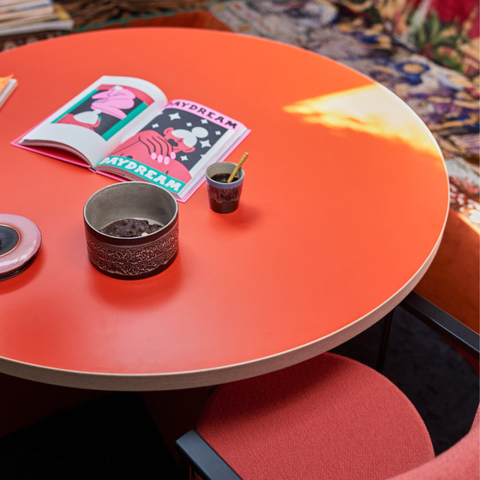 HKliving Dining Table Eettafel - Ø 130 cm - Orange