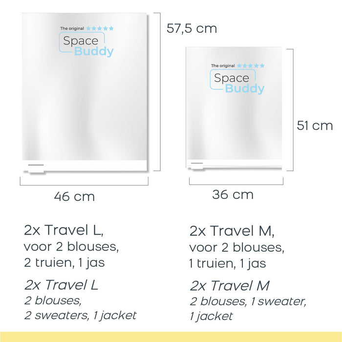 Space Buddy Vacuümzakken Opbergzakken Kleding voor Onderweg 4 st.