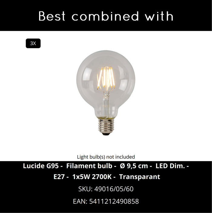 Lucide MAGIUS Hanglamp 3xE27 - Naturel