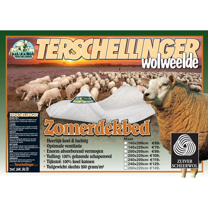 Terschellinger Wolweelde - Wollen Zomerdekbed - 140x220cm
