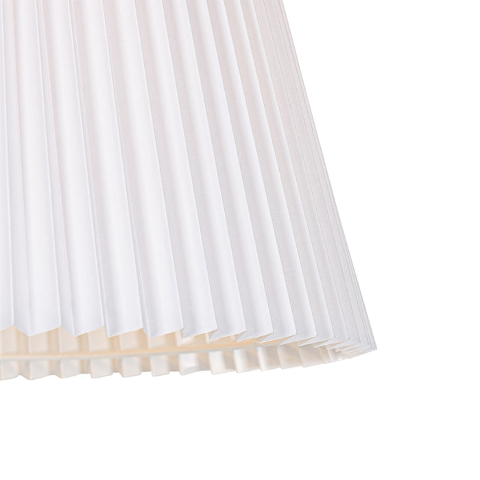 QAZQA Vloerlamp staal met witte plisse kap en verstelbare arm - Ladas