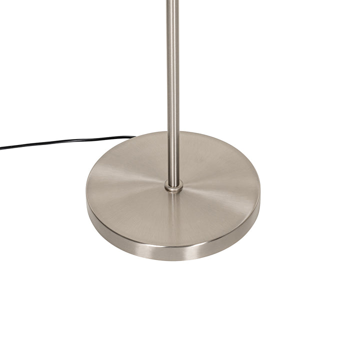 QAZQA Vloerlamp staal met witte plisse kap en verstelbare arm - Ladas